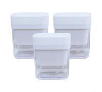 Set of 3 Plastic Planters with Inner Pot and Outer Shell Design for For hydroponics and Soil Based Growing with Natural Drainage Pathways (white)