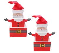 Set of 3 Plush Santa Christmas Gift Boxes Stacking & Nesting Storage Box Perfect For Gifts And Treats Christmas Eve (2)