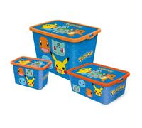 Set Of 3 Pokémon Storage Boxes Pokemon Blue One Size