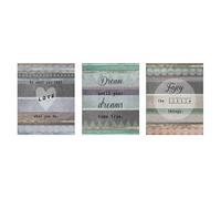 Orsina Positive Typography Wall Plaques - Set of 3, Uplifting Wooden Signs With Motivational Words, Rustic Finish Orsina Multicolor