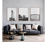 Set of 3 Premium Posters, Black and White Wall Picture with Music Guitar, Wall Art Pictures Posters and Prints Art Home Decoration, Murders Wall Pictures for Living Room, Bedroom, Without Frame (40 x