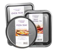 Set of 3 Prochef Baking Trays [ 43cm Baking Tray / 37cm Deep Roasting Tin / 30cm Pizza Tray ]