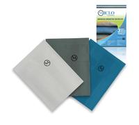 Set of 3 Professional Microfibre Cloths, Durable Cleaning Cloths with Only Water, Streak- and Lint-Free, Ultra Soft & Large Cloths for Kitchen, Bathroom, Window, Glass Car | 16''x24'' Dark Series