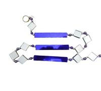 Set of 3 Purple Mirror Suncatchers, 1.5m Long - Handcrafted, Colourful Glass Garden Decorations - Handmade, Hand-Painted Garden Hanging Ornaments - Shiny Sun Catchers for Windows