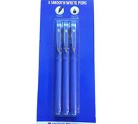 Set of 3 Quality Smooth Writing Pens Blue, Medium Tip 1.0 - by poundfox