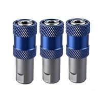 Set Of 3 Quick Release Self Locking Drill To Screwdriver Adapters With 3/8 Inch Hex Shank Made From Hardened Chromium Vanadium Steel For Impact Resistance And For Versatile Tool Compatibility On Job