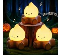 Set of 3 Rechargeable Campfire Night Lights - Silicone Fake Flame Lamps with White Noise Feature, Ideal for Bedroom, Outdoor, Camping & as Gifts for Kids, Teens, Seniors, Halloween Decor