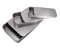 Set of 3 Rectangular Tin with Sliding Lid 10ml/20ml/40ml - Small Travel Container/Sweets/Lip Balm/Favour/Gift/Pill/Cosmetic Box