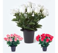 Set of 3 Gypsophila Artificial Flowers in Grave Vases Homescapes Multi One Size