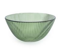 Set of 3 Ridged Glass Bowls Green