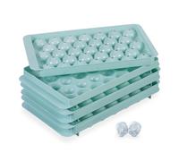 Set of 3 Round Ice Cube Tray Sphere Ice Mould Reusable 33 Ice Cubes Plastic Ball