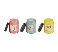 Set of 3 Scented Candles FRUITY BLOOM Soy Wax Oriental Notes Herb Notes Floral Notes