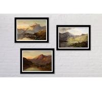 Set of 3 Scottish Landscape Art Prints by Alfred de Breanski - 3x A4 Poster - Triptych rolled in tubes BensArt Triptych set 3 Three Stretched Mounted Multi Panel Wall Art Classic Picture Arts Abstrac