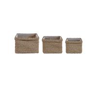 Set of 3 Seagrass Plant Pots Baskets Natural RIVULINE