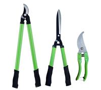 Set of 3 Shear Lopper Secateur, Garden Tree Shrub Clippers Sharp Pruning Blades, Tree Shrub Care Kit for Pruning with Soft Grip Handle, Garden Forestry Yard Patio Cutter Kit