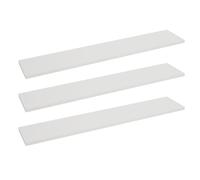 Set of 3 Shelf Boards 118cm Long Wall-Mounted Classic Shelf for Living Room Bedroom Kitchen or Office NO Brackets Included [White (118 x 20cm)]