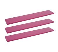 Set of 3 Shelf Boards 118cm Long Wall-Mounted Classic Shelf for Living Room Bedroom Kitchen or Office NO Brackets Included [Pink Lacquer (118 x 23.5cm)]