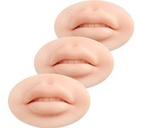 Set of 3 Silicone Makeup Practice Lips - 3D Soft Lip Models for Tattoo Training, Ideal for Semi-Permanent Makeup Supplies (Beige-3PCS)