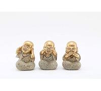 Set of 3 Sitting Happy Buddhas - Hear No, See No, Speak No Evil
