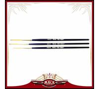 Set of 3 Size 0-2 Series 444 The Virus Scrolling Script Pinstriping Brush With Specially Blended Golden Taklon by Andrew Mack Brush