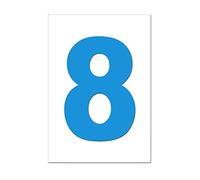 Set of 3 - Sky Blue Bin Number 8 - Removable Self Adhesive Waterproof Durable Vinyl Stickers - Digitally Cut to the sticker Shape - size 170mm