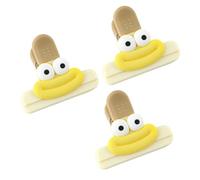 Set of 3 Small Bag Clips with Silicone Handle Multipurpose Clip for Sealing Chip and Snacks Packs Food Storage Tool Acrylic Snacks Storage Clamps