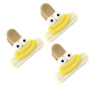 Set of 3 Small Bag Clips with Silicone Handle Multipurpose Clip for Sealing Chip and Snacks Packs Food Storage Tool Cute Acrylic Snacks Sealing Clips