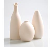 Set of 3 Small Ceramic Bud Vases for Home Decor & Table Centerpieces, Rustic Farmhouse Style Flower Vases, Mini Decorative Vase for Single Flowers, Matt Beige