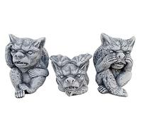Set of 3 Small Gargoyles Frost-Proof Weatherproof Cast Stone Figurine