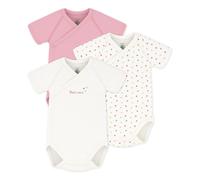 Set of 3 Small Heart Organic Cotton Crossed Bodies White Birth