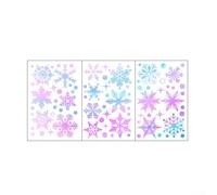 Set of 3 Snowflake Window Clings with Unique Glow in the Dark Feature, Waterproof PVC Stickers for Seasonal Decoration on Glass and Smooth Surfaces