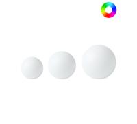 Set of 3 Solar Outdoor LED Ball Lamps LOBAINA with Remote White