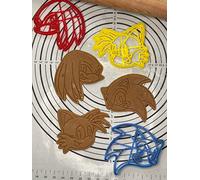 Set of 3 Sonic Knuckles the Echidna Miles Tails Prower Head Cookie Cutters & Molds Produced by 3D Kitchen Art
