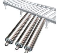 Set of 3 Stainless Steel Conveyor Rollers - 50mm Diameter 300mm LengthIndustrial Replacement Parts Fits Various Tube Sizes: 25mm 32mm 38mm 50mm 60mm.
