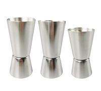 Set of 3 Stainless Steel Dual Spirit Measures, Cocktail Jigger Spirit Measure Cup 20/40ml, 25/50ml, 15/30ml for Cocktails Wine Bartending Drink Professional Alcohol Measuring Cup Home Bar Party Use