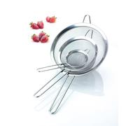 Set of 3 Stainless Steel Fine Mesh Round Sieves Kitchencraft Metallics One Size