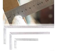 Set of 3 Stainless Steel L Shape Angle Square Rulers for Woodworking Tasks Featuring Precise and Clear Measurement Markings 30 50 60cm