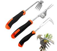 Set of 3 Stainless Steel Weed Remover, Weed Remover, Dandelion Cutter, Joint Scraper, Root Cutter, Garden Tool with Handle for Weeding, Transplanting, Soil Loosening, Weed Rake
