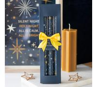 Starry Night Taper Candles Set of 3 | Unscented Celestial Christmas Candles | 5 Hour Burn | Festive Table Decor