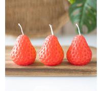 Set Of 3 Strawberry Shaped Candles