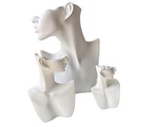 Set of 3 Stylish Resin Necklace Bust Display Rack Sturdy Stand Jewelry Holder with Elegant Color for Home Decoration Retail Jewelry Display