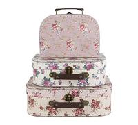 Set of 3 Suitcase Storage Boxes School Home Decor Sass and Belle Various Designs