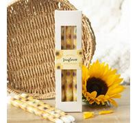 Set Of 3 Sunflower Taper Candles - Bright Summer Table Decor