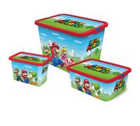 Set Of 3 Super Mario Storage Boxes Super Mario Multi One Size