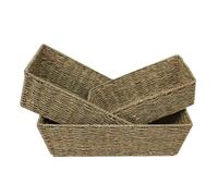 Red Hamper PT116-118 Set of 3 Tapered Seagrass Trays, Wicker, Brown