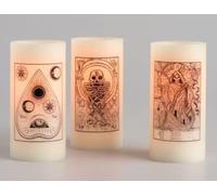 Set of 3 Tarot Cards Flameless 6" Pillar Candles