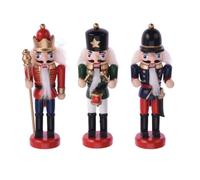 Set of 3 Traditional Nutcracker Soldier Baubles | Christmas Tree Ornament 12cm