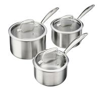 Set of 3 Triply Saucepans Premium Cooking Pans 14 16 & 18cm Cooks Professional
