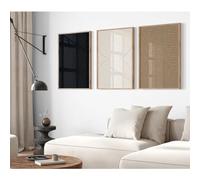 Set of 3 Unframed Abstract Modern Wall Decor Art Boho Neutral Canvas Wall Art Beige Minimalist Line Wall Art Decor Brown Black Art Modern Prints Pictures for Living Room 08x12inch
