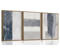 Set of 3 Unframed Piece Wall Art Abstract Wall Decor Navy Blue Texture Pictures Modern Minimalist Canvas Art Luxury Paintings Artwork for Living Room Bedroom Office 20x30inch